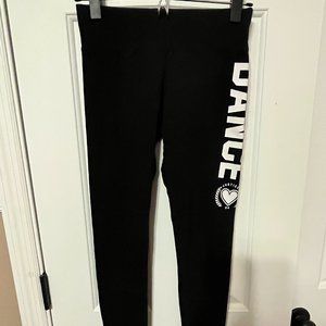 Justice black "dance" leggings size 12